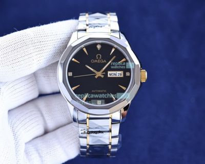 High Quality Replica Omega 2-Tone Watch Black Dial 42mm